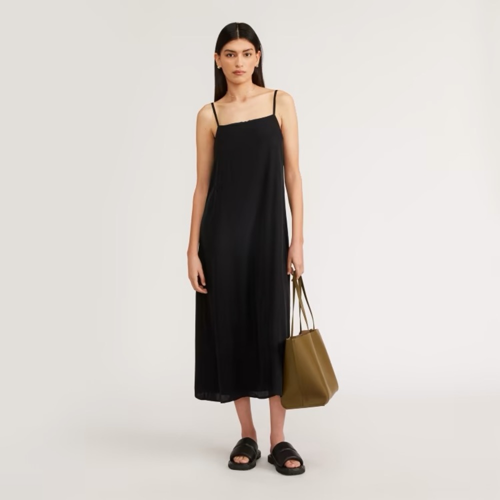 Everlane Black Slip Midi Dress